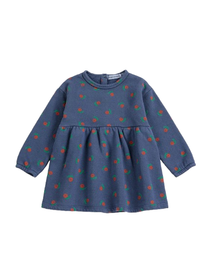 Abito per neonata Bobo Choses Kids blu con stampa floreale all-over B226AB081 411 BOBO CHOSES KIDS 