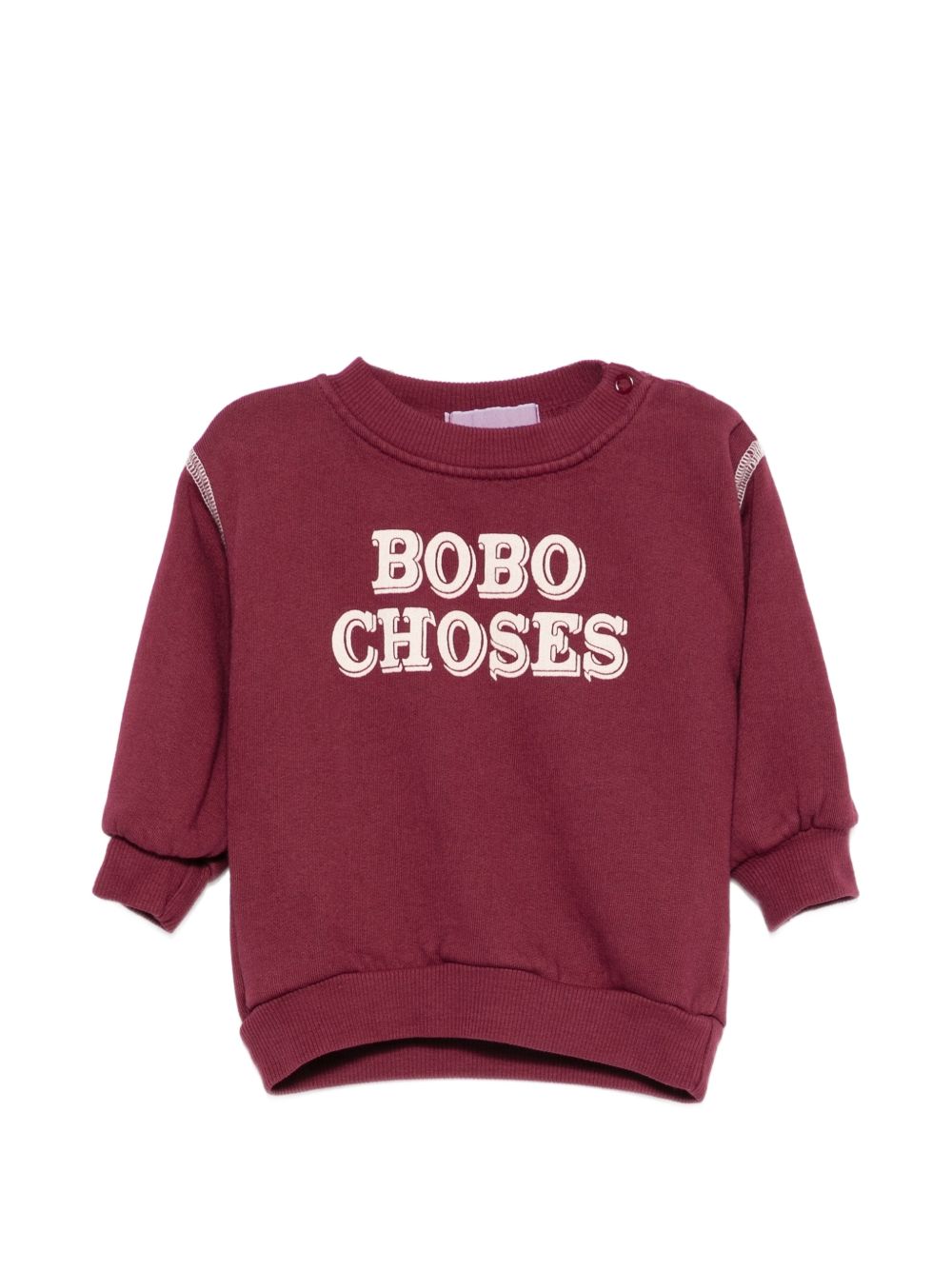 Felpa per neonato Bobo Chose Kids rossa con stampa logata B226AB099 641 BOBO CHOSES KIDS 