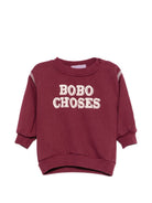 Felpa per neonato Bobo Chose Kids rossa con stampa logata B226AB099 641 BOBO CHOSES KIDS 