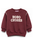 Felpa per neonato Bobo Chose Kids rossa con stampa logata B226AB099 641 BOBO CHOSES KIDS 