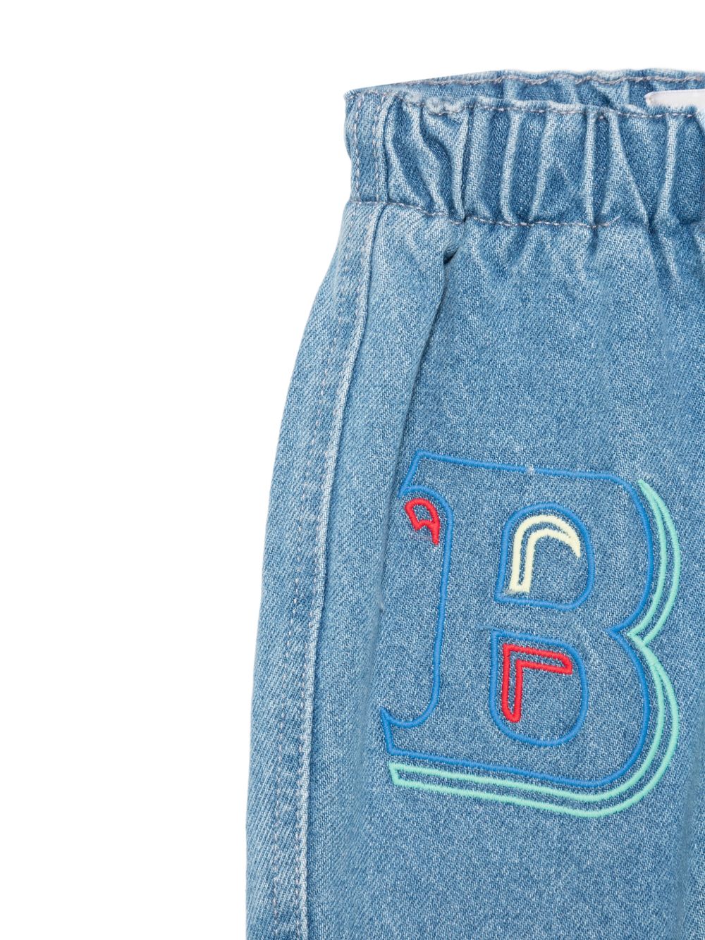 Jeans per neonato Bobo Choses Kids blu sbiadito con logo ricamato sul davanti B226AB100 421 BOBO CHOSES KIDS 