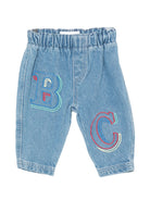 Jeans per neonato Bobo Choses Kids blu sbiadito con logo ricamato sul davanti B226AB100 421 BOBO CHOSES KIDS 