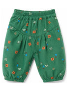 Pantaloni in velluto per neonata Bobo Choses Kids verde in velluto a coste con stampa floreale B226AB106 360 BOBO CHOSES KIDS 