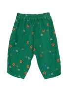 Pantaloni in velluto per neonata Bobo Choses Kids verde in velluto a coste con stampa floreale B226AB106 360 BOBO CHOSES KIDS 