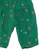 Pantaloni in velluto per neonata Bobo Choses Kids verde in velluto a coste con stampa floreale B226AB106 360 BOBO CHOSES KIDS 