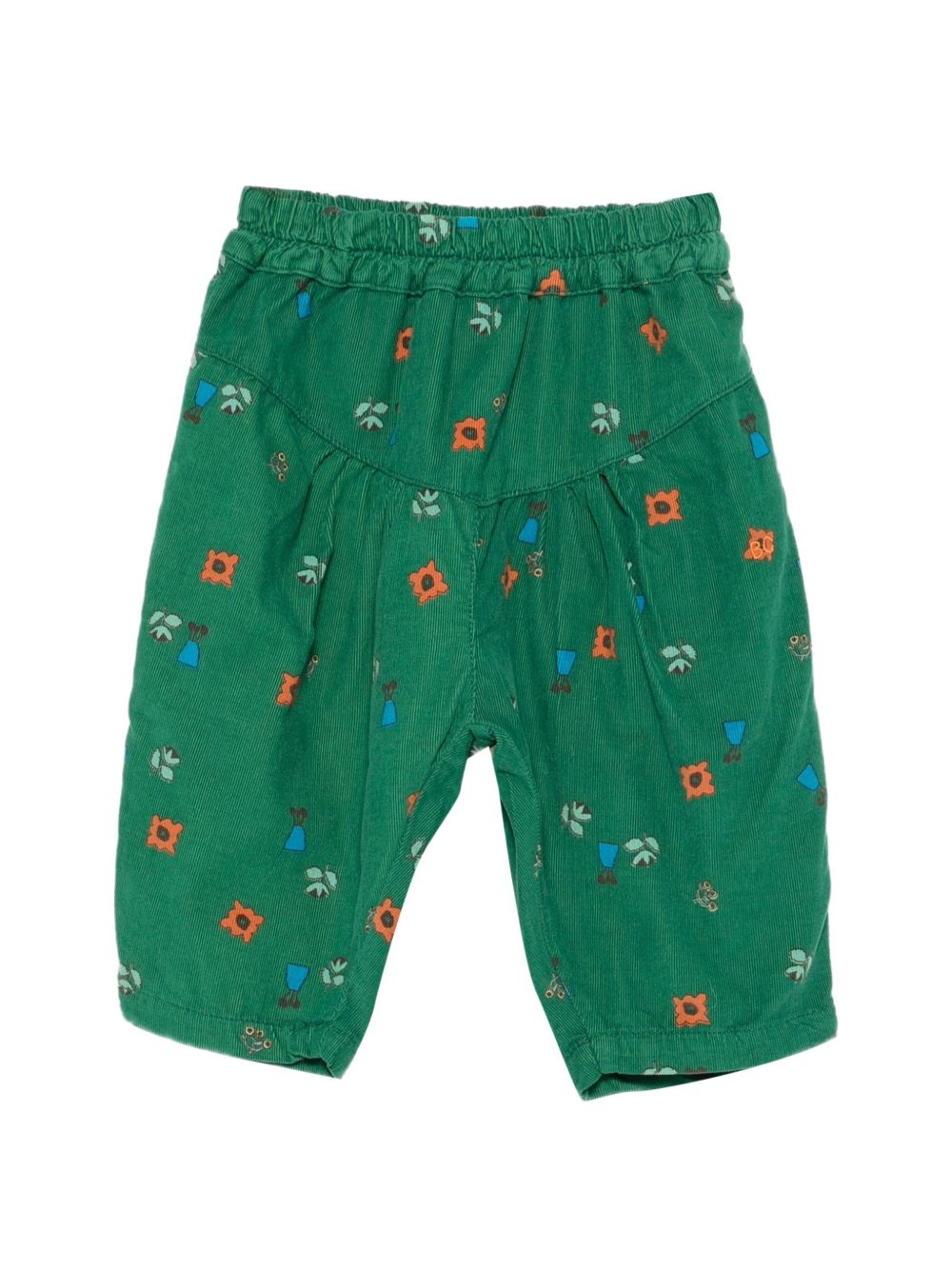 Pantaloni in velluto per neonata Bobo Choses Kids verde in velluto a coste con stampa floreale B226AB106 360 BOBO CHOSES KIDS 