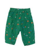 Pantaloni in velluto per neonata Bobo Choses Kids verde in velluto a coste con stampa floreale B226AB106 360 BOBO CHOSES KIDS 
