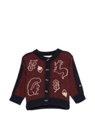 Cardigan per neonato Bobo Chose Kids multicolor bottoni lavorato a maglia intarsiata B226AB108 641 BOBO CHOSES KIDS 