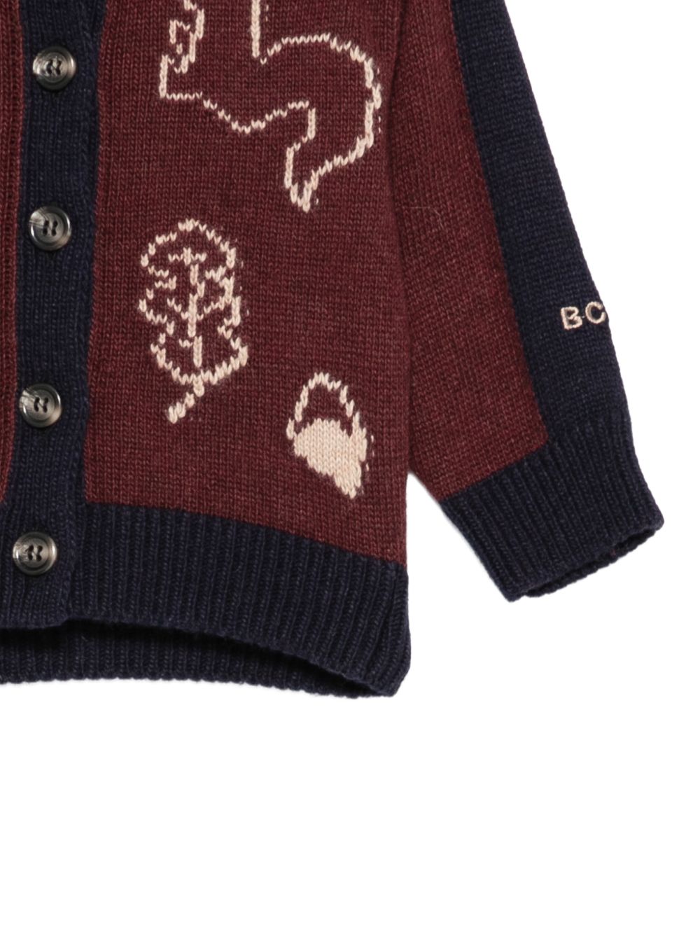 Cardigan per neonato Bobo Chose Kids multicolor bottoni lavorato a maglia intarsiata B226AB108 641 BOBO CHOSES KIDS 