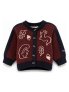 Cardigan per neonato Bobo Chose Kids multicolor bottoni lavorato a maglia intarsiata B226AB108 641 BOBO CHOSES KIDS 