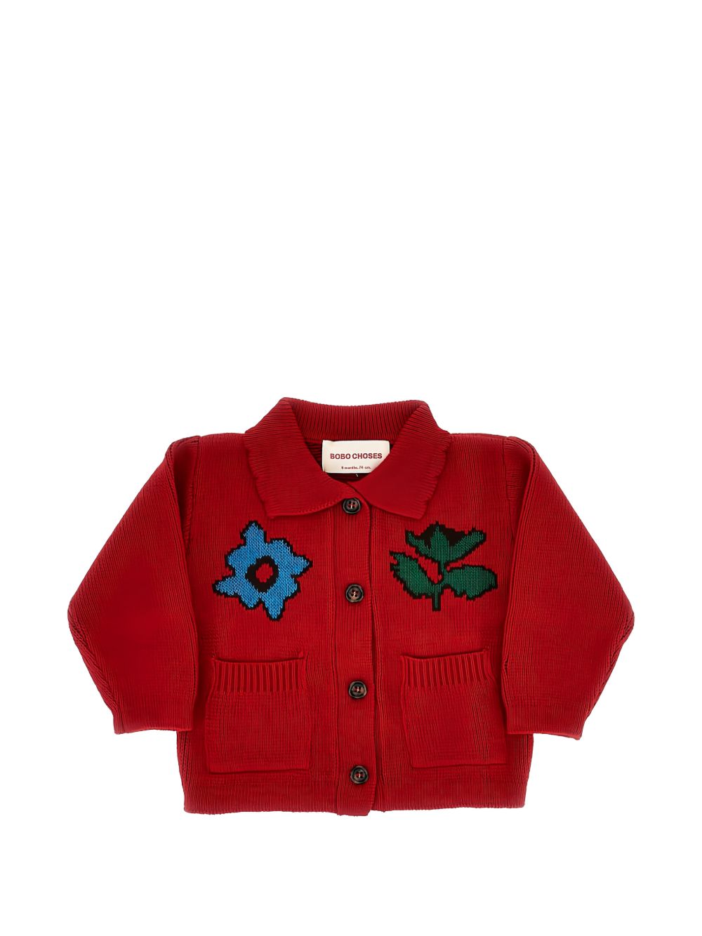 Cardigan per neonata Bobo Choses rosso con applicazioni B226AB109 611 BOBO CHOSES KIDS 