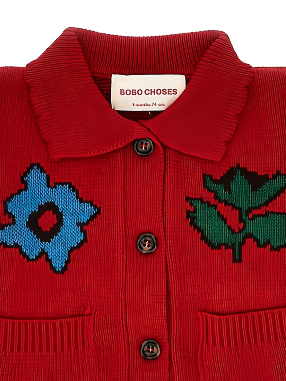 Cardigan per neonata Bobo Choses rosso con applicazioni B226AB109 611 BOBO CHOSES KIDS 