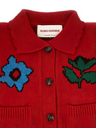 Cardigan per neonata Bobo Choses rosso con applicazioni B226AB109 611 BOBO CHOSES KIDS 