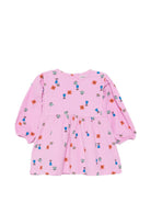 Abito per neonata Bobo Chose Kids rosa velluto a coste con stampa floreale<BR/><BR/> B226AB122 661 BOBO CHOSES KIDS 