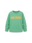 T-shirt per bambino Bobo Choses Kids verde con stampa logo sul davanti B226AC015 331 BOBO CHOSES KIDS 