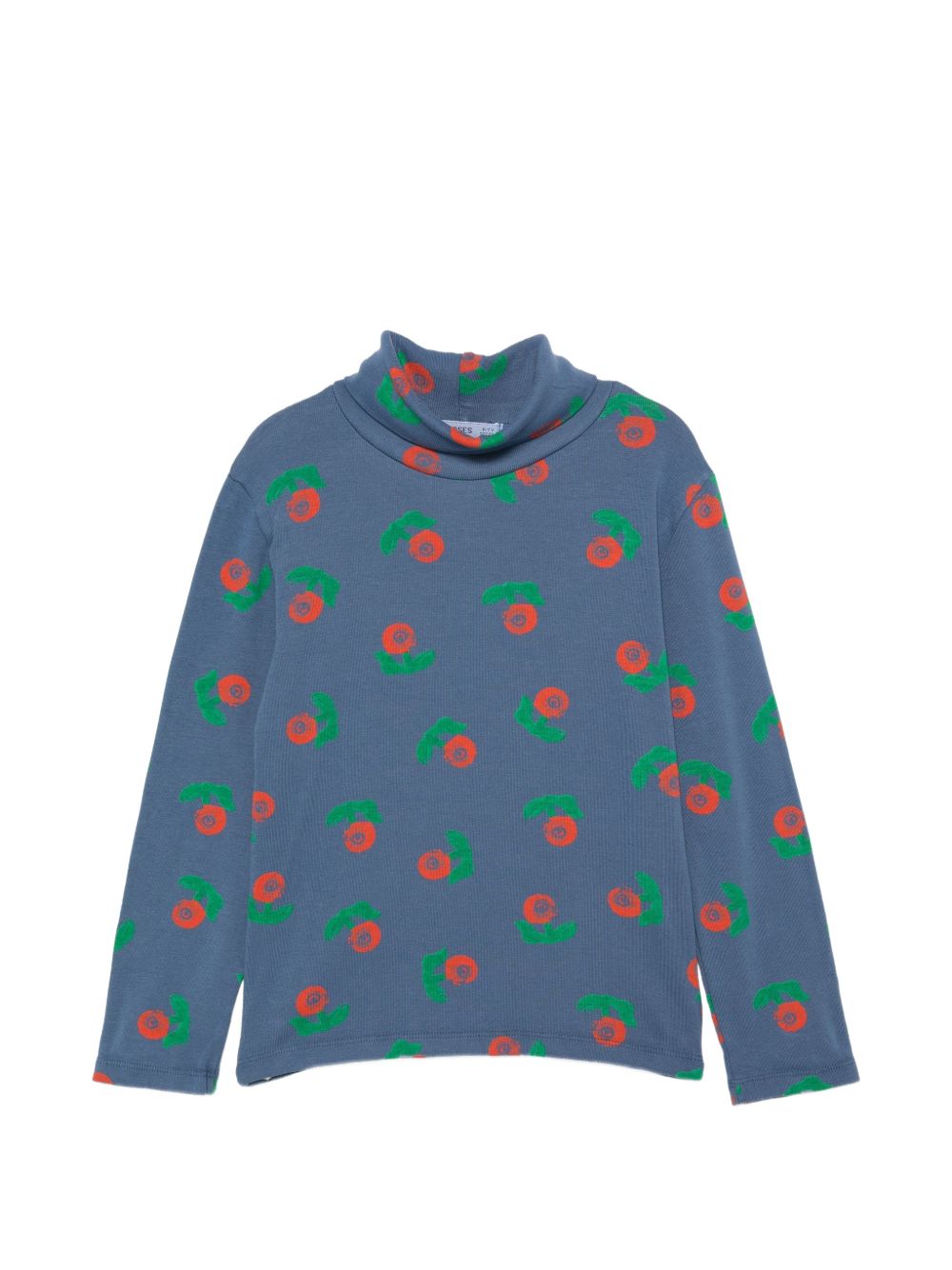 T-shirt per bambina Bobo Chose Kids blu a collo alto con stampa grafica B226AC021 411 BOBO CHOSES KIDS 