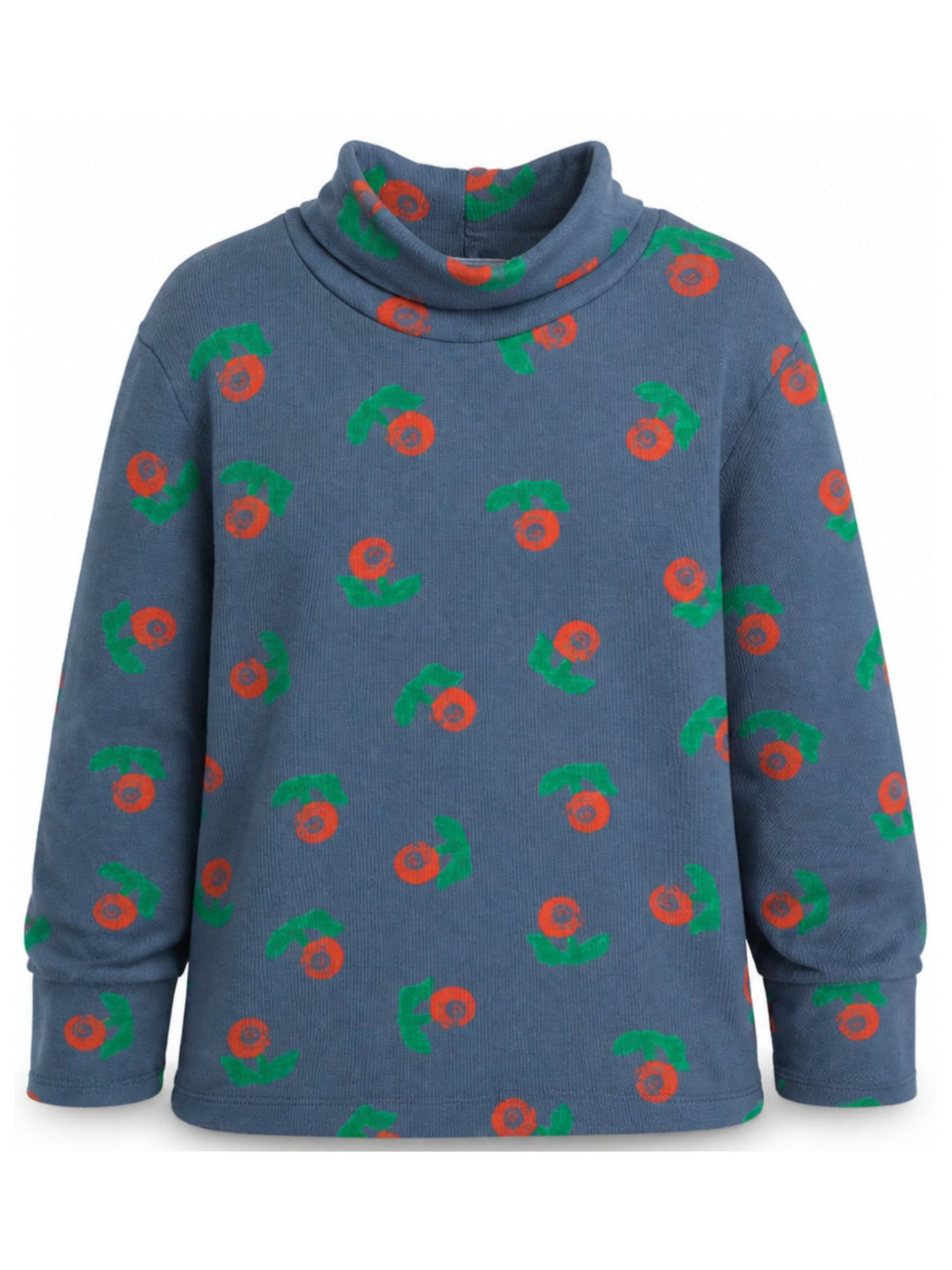 T-shirt per bambina Bobo Chose Kids blu a collo alto con stampa grafica B226AC021 411 BOBO CHOSES KIDS 