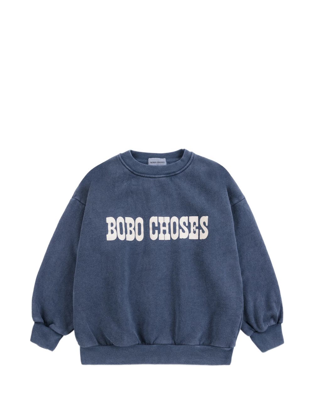 Felpa per bambino Bobo Choses Kids blu notte con stampa logo sul davanti B226AC033 401 BOBO CHOSES KIDS 