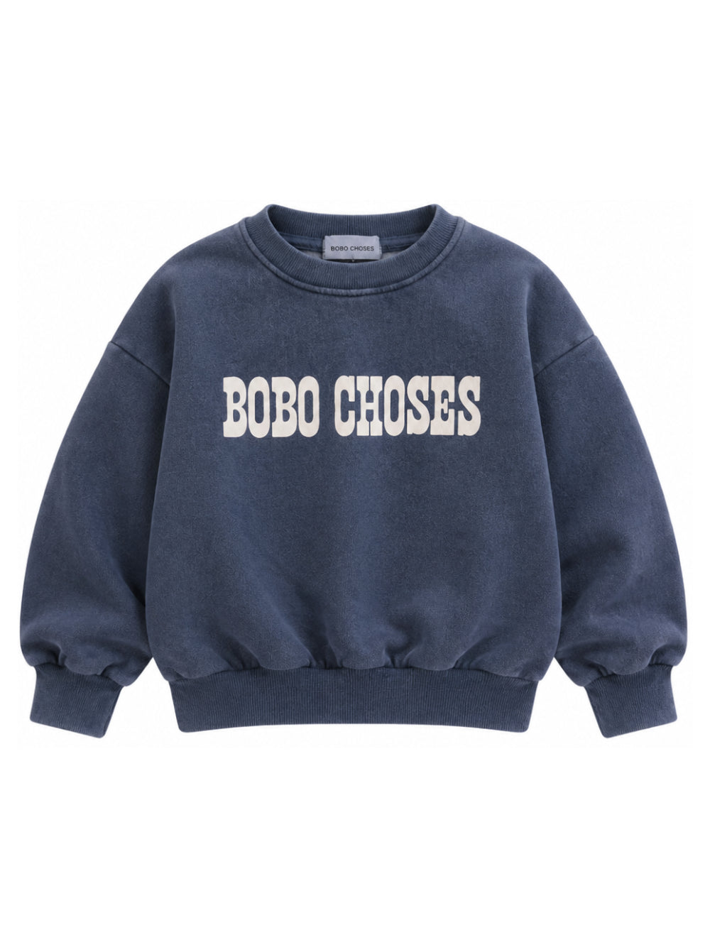 Felpa per bambino Bobo Choses Kids blu notte con stampa logo sul davanti B226AC033 401 BOBO CHOSES KIDS 