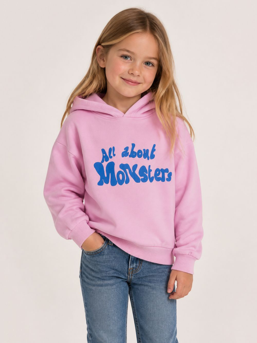 Felpa per bambini Bobo Choses Kids rosa con stampa sul davanti B226AC047 661 BOBO CHOSES KIDS 