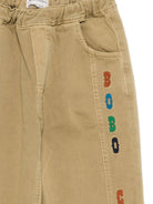 Pantaloni per bambino Bobo Choses Kids beige con stampa logo sul davanti B226AC072 370 BOBO CHOSES KIDS 