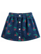 Gonna per bambina Bobo Choses in denim con stampa Stamp Bloom B226AC079 411 BOBO CHOSES KIDS 
