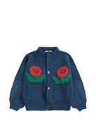 Maglione per bambino Bobo Choses Kids blu con motivo a fiori jacquard B226AC091 401 BOBO CHOSES KIDS 