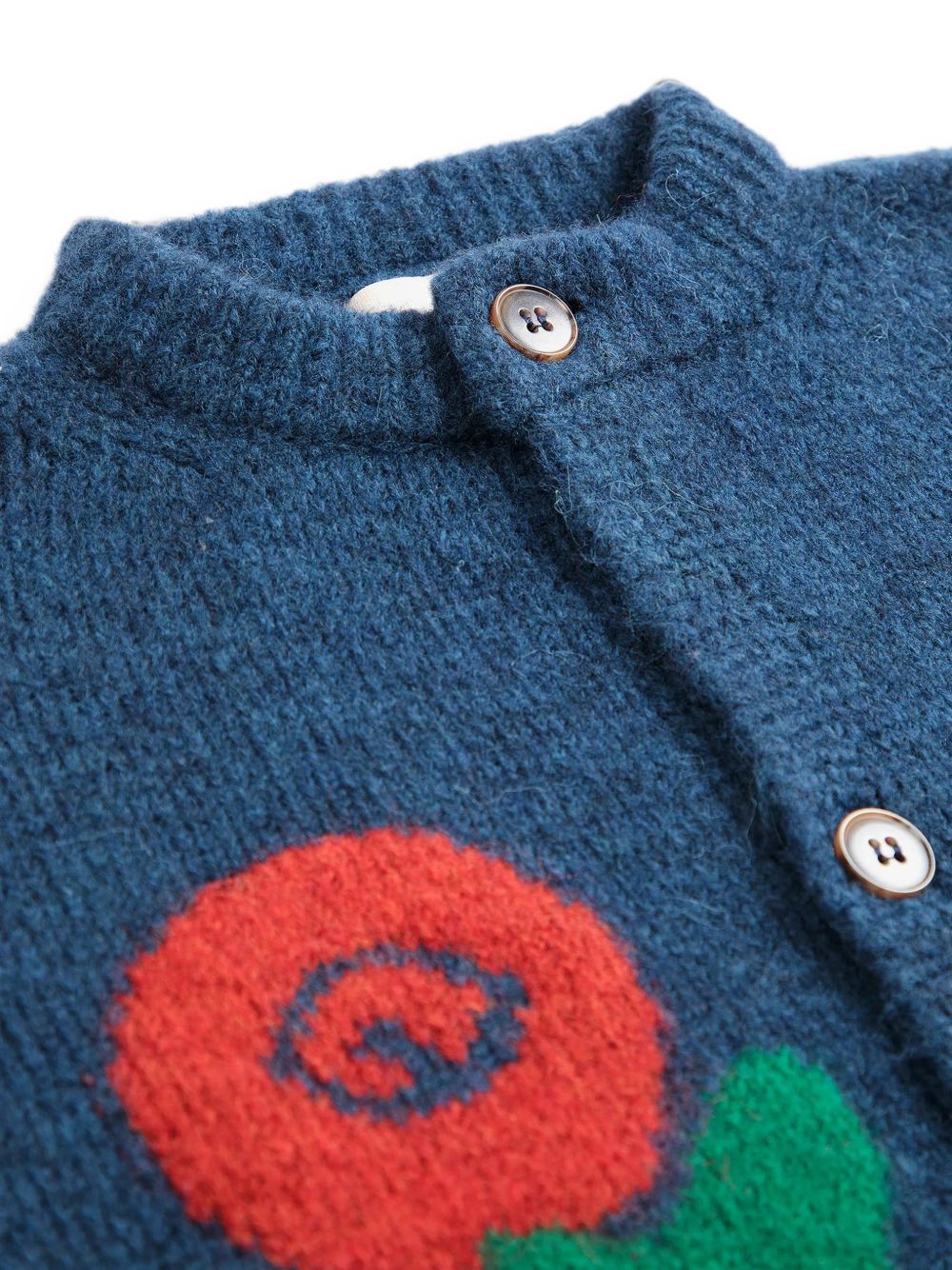 Maglione per bambino Bobo Choses Kids blu con motivo a fiori jacquard B226AC091 401 BOBO CHOSES KIDS 
