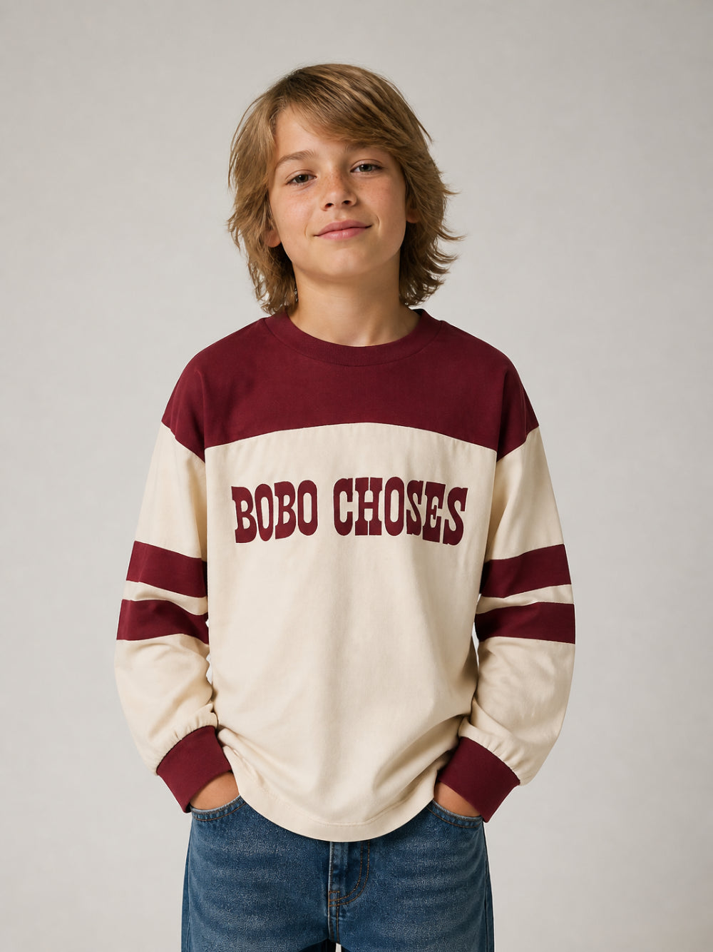 T-shirt per bambino Bobo Choses Kids multicolore con stampa logo sul davanti B226AC112 199 BOBO CHOSES KIDS 