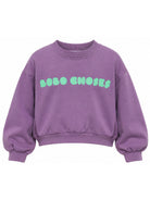 Felpa per bambina Bobo Choses Kids viola corta con stampa logo B226AC113 511 BOBO CHOSES KIDS 
