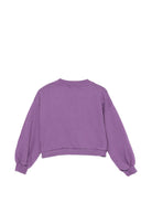 Felpa per bambina Bobo Choses Kids viola corta con stampa logo B226AC113 511 BOBO CHOSES KIDS 