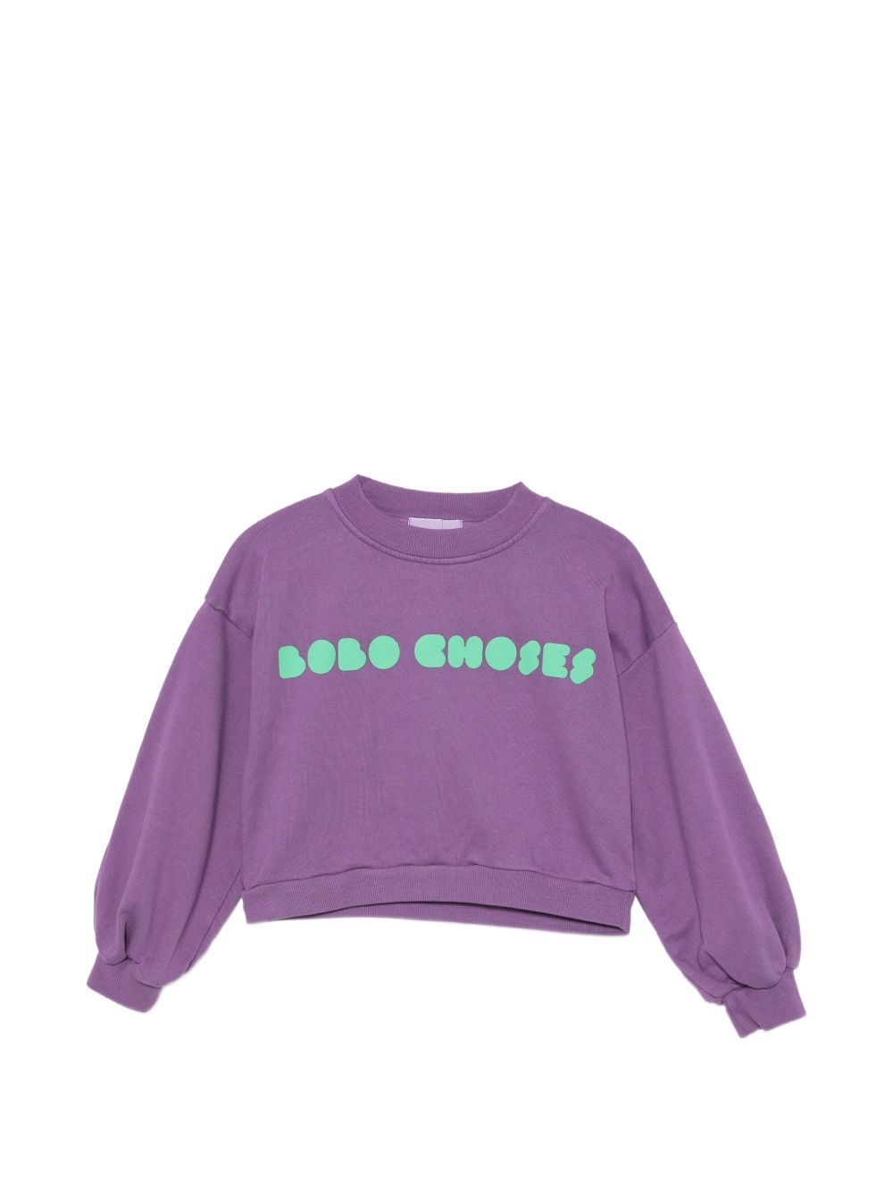 Felpa per bambina Bobo Choses Kids viola corta con stampa logo B226AC113 511 BOBO CHOSES KIDS 