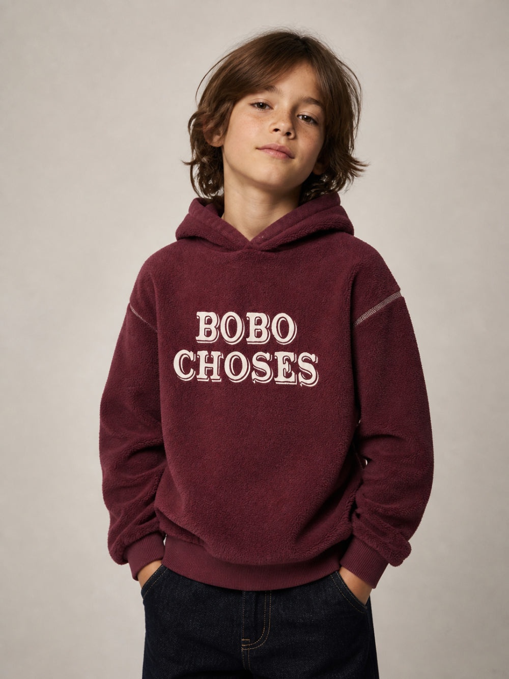 Felpa per bambino Bobo Choses Kids rossa con logo sul davanti B226AC115 641 BOBO CHOSES KIDS 