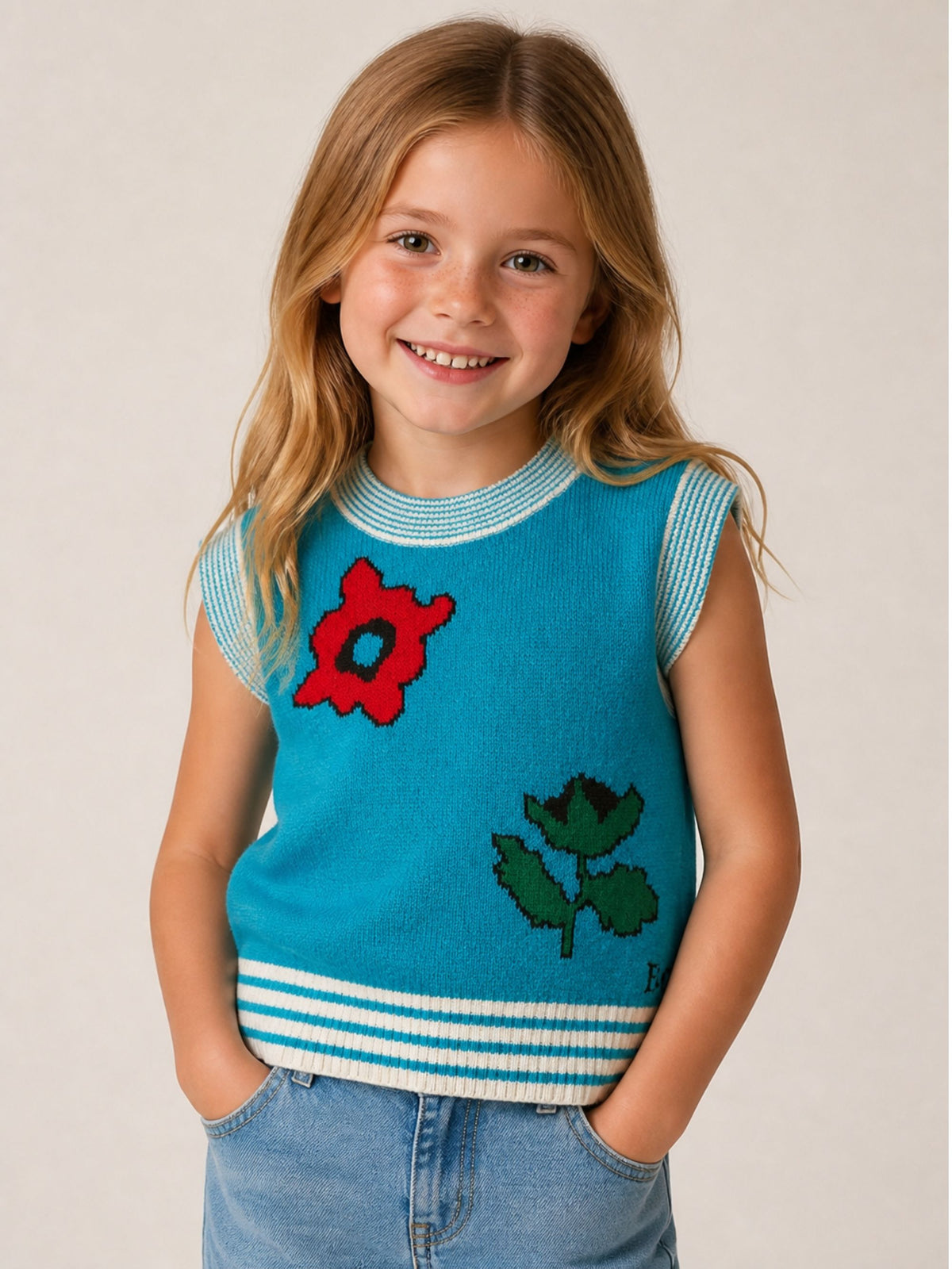 Gilet per bambino Bobo Choses Kids turchese senza maniche B226AC132 421 BOBO CHOSES KIDS 