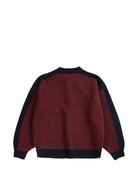Cardigan per bambino Bobo Choses bordeaux e blu con ricami B226AC134 641 BOBO CHOSES KIDS 