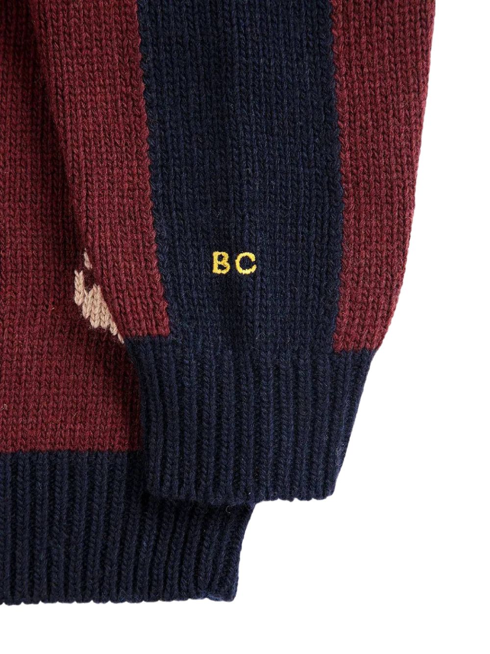 Cardigan per bambino Bobo Choses bordeaux e blu con ricami B226AC134 641 BOBO CHOSES KIDS 
