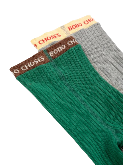 Set due paia di calzini per neonati Bobo Choses Kids multicolore con logo ricamato B226AH005 311 BOBO CHOSES KIDS 