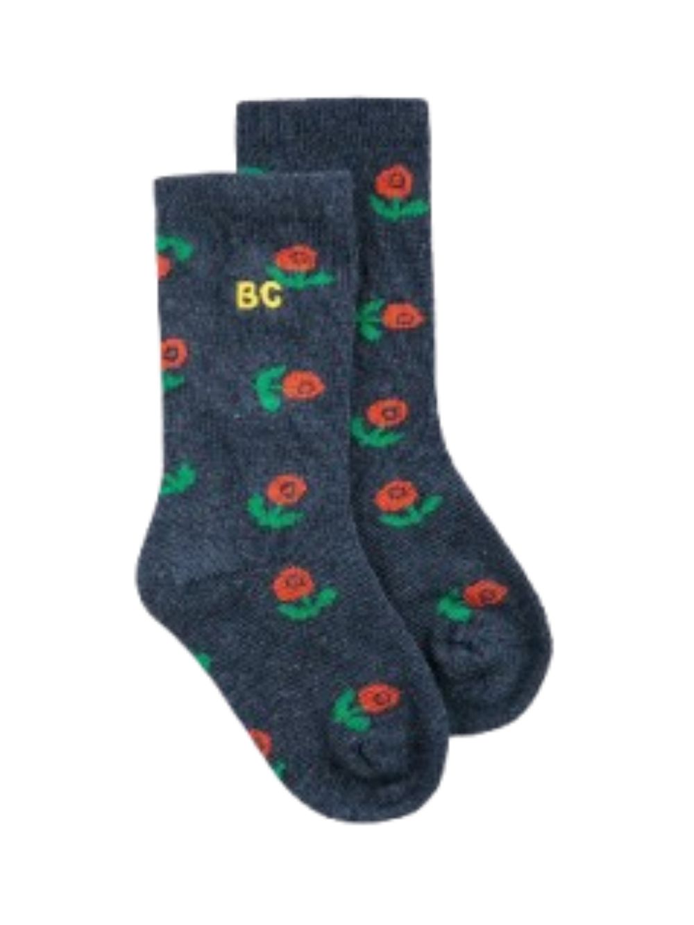 Calzini per neonata Bobo Choses Kids viola con stampa floreale all-over B226AH021 541 BOBO CHOSES KIDS 