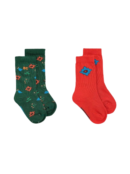 Set di due paia di calzini per neonati Bobo Choses Kids multicolore con stampa grafica floreale B226AH025 611 BOBO CHOSES KIDS 