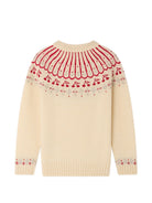 Maglione per bambina Bonpoint Kids beige con motivo Fair Isle ricamato N06GJUK00001 960 BONPOINT KIDS 