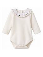 Tutina per neonata Bonpoint Kids bianca con decorazioni natalizie ricamate N06NUNK00001 002 BONPOINT KIDS 