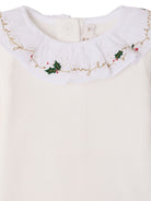 Tutina per neonata Bonpoint Kids bianca con decorazioni natalizie ricamate N06NUNK00001 002 BONPOINT KIDS 