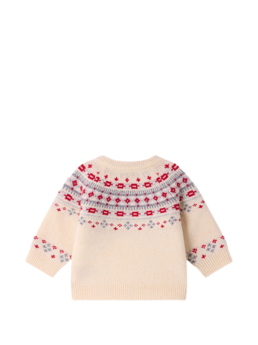 Maglione per neonati Bonpoint Kids bianco con motivo Fair Isle N06ZJUK00001 963C BONPOINT KIDS 