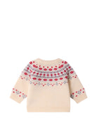 Maglione per neonati Bonpoint Kids bianco con motivo Fair Isle N06ZJUK00001 963C BONPOINT KIDS 
