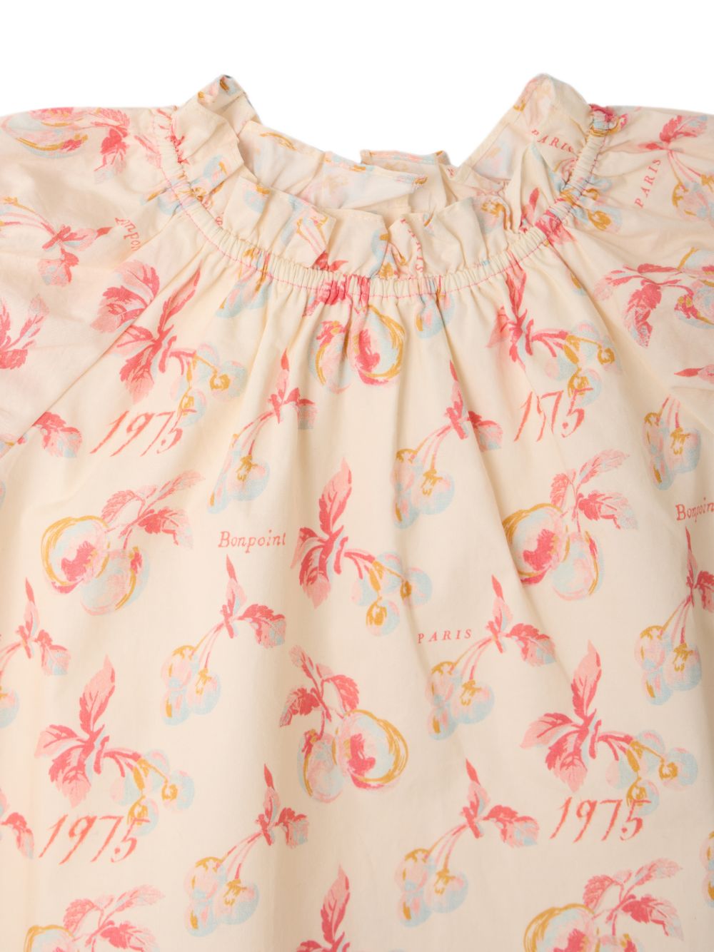 Abito per neonata Bonpoint beige con stampa ciliegie P06XDRW00001 603 BONPOINT KIDS 