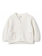 Cardigan per neonata Bonpoint Kids bianco con scollo a V PEBDA2734CA 002 BONPOINT KIDS 