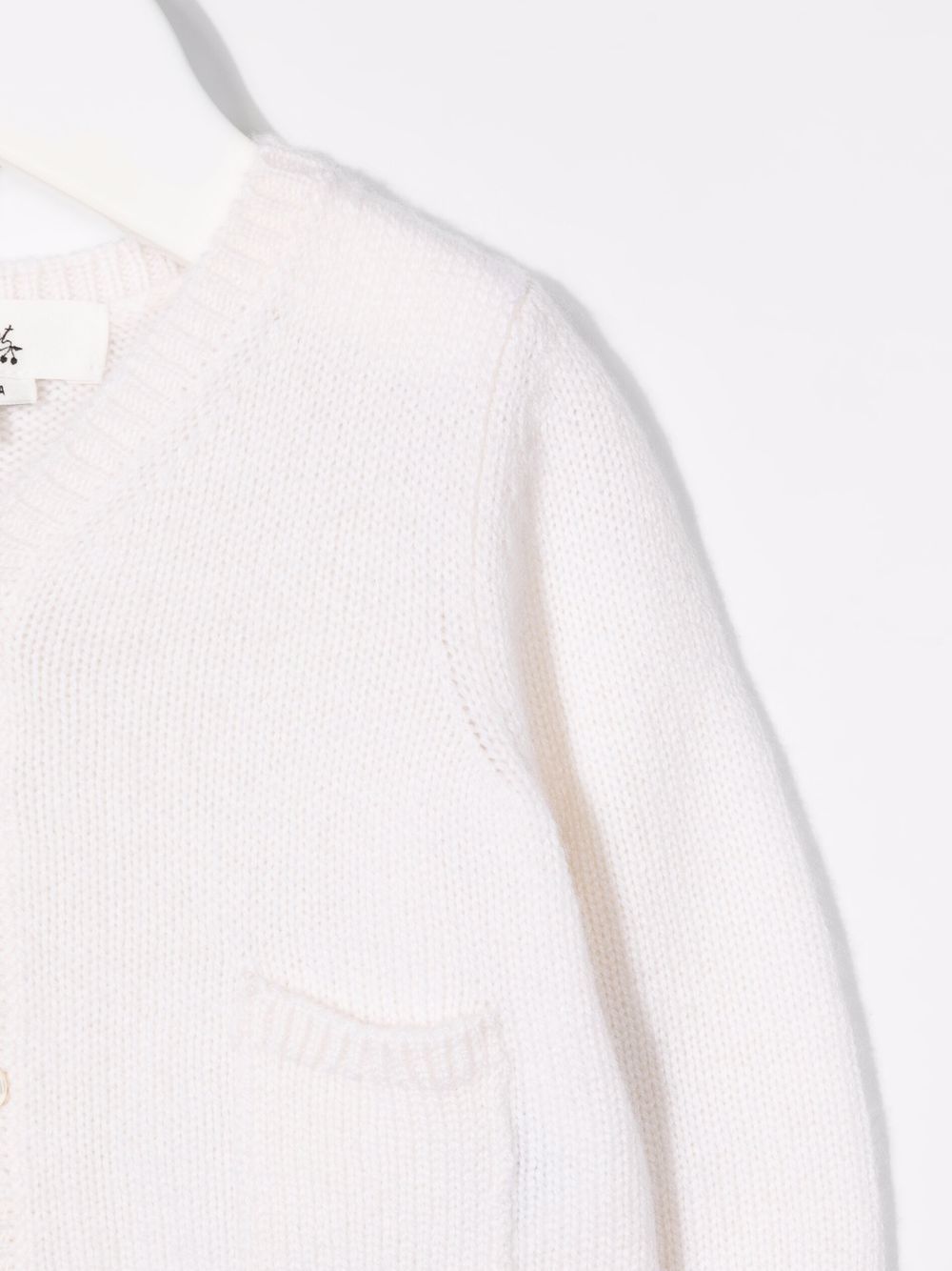 Cardigan per neonata Bonpoint Kids bianco con scollo a V PEBDA2734CA 002 BONPOINT KIDS 