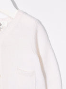 Cardigan per neonata Bonpoint Kids bianco con scollo a V PEBDA2734CA 002 BONPOINT KIDS 