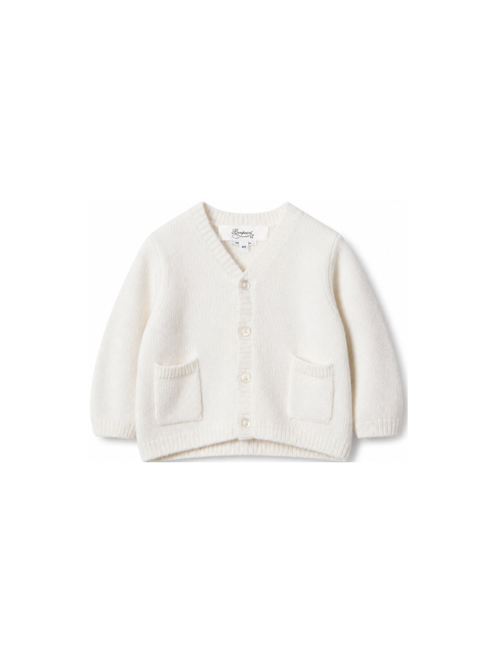 Cardigan per neonata Bonpoint Kids bianco con scollo a V PEBDA2734CA 002 BONPOINT KIDS 