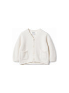 Cardigan per neonata Bonpoint Kids bianco con scollo a V PEBDA2734CA 002 BONPOINT KIDS 